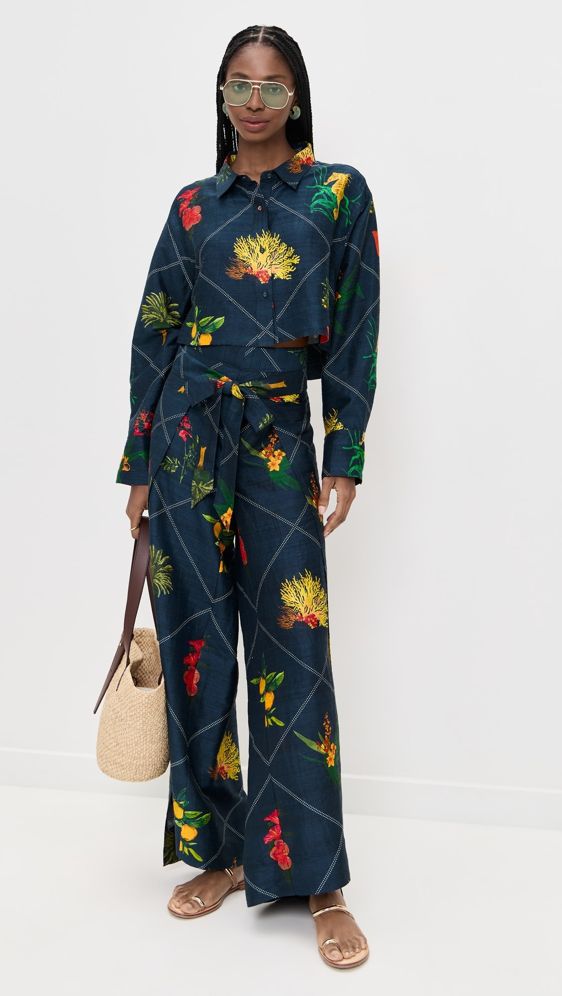 Cropped Classic Silk Button Down | Shopbop