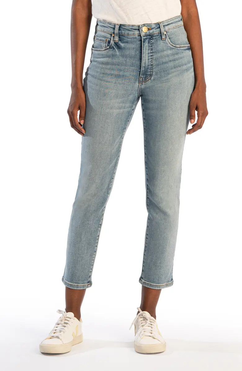 KUT from the Kloth Reese Fab Ab High Waist Crop Straight Leg Jeans | Nordstrom | Nordstrom