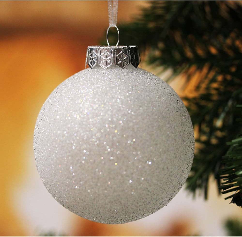 SLEETLY 28pc White Christmas Ball Ornaments for Farmhouse Tree Holiday Xmas Decorations, Large Sh... | Amazon (US)