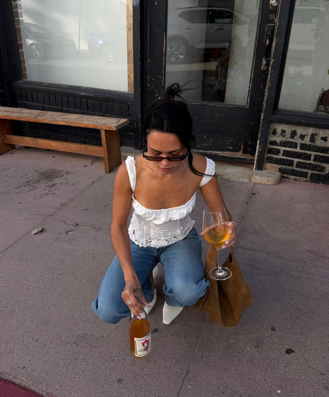 Spring LA outfit | we wore what white lace top, Levi’s jeans, Tony bianco white mules 

#LTKdayinmylife #LTKFestival #LTKootd