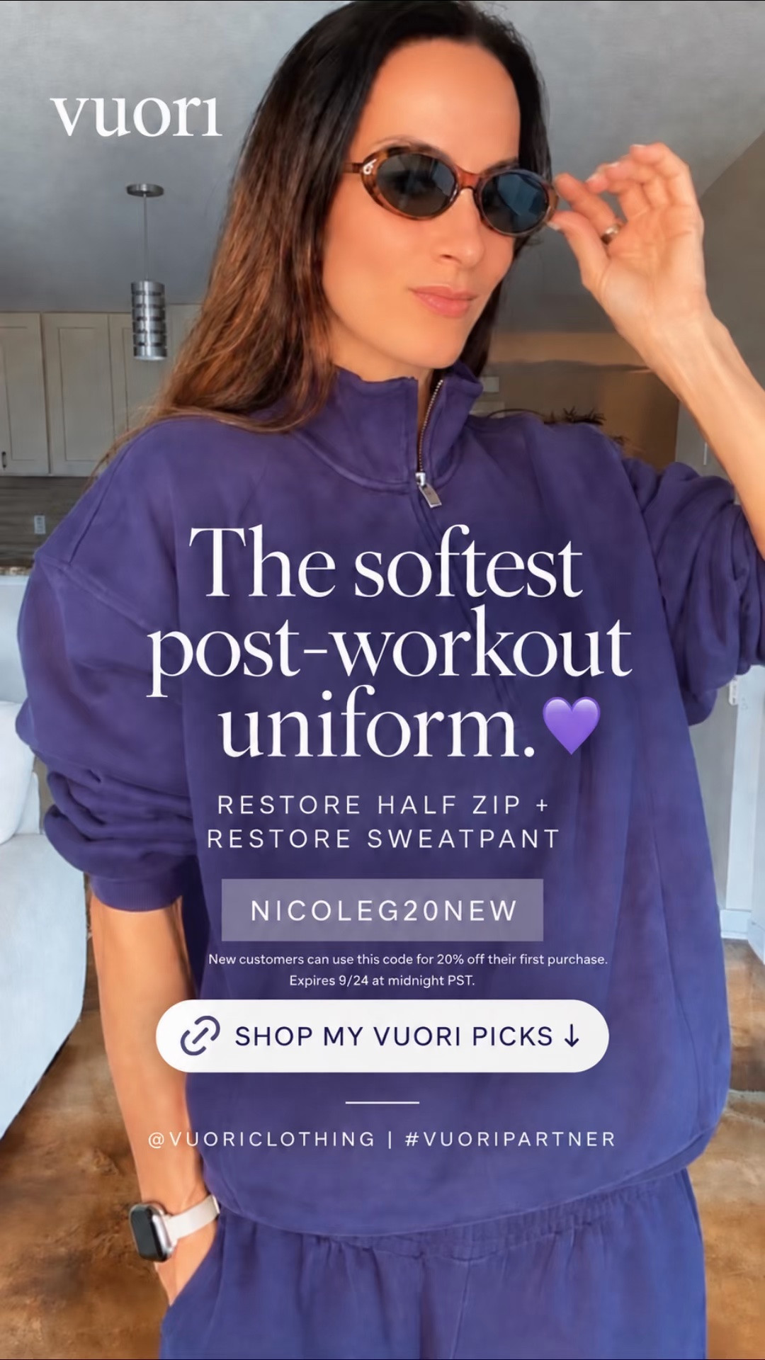 Workout to every day in Vuori. 💜 The AllTheFormTM set gives me that soft, sculpted, supportive feel for movement, then I’m throwing on the Restore layers for the rest of the day. Basically, my kind of uniform!

Use code: NICOLEG20NEW - ￼ new customers can use this code for 20% off their first purchase! Expires 9/24 at midnight PST!  

#vuoripartner
@Vuori US

#LTKActive #LTKfitnessgoals #LTKdayinmylife