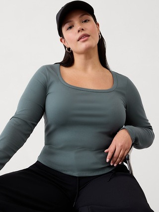 Signature Rib Square Neck Top | Athleta
