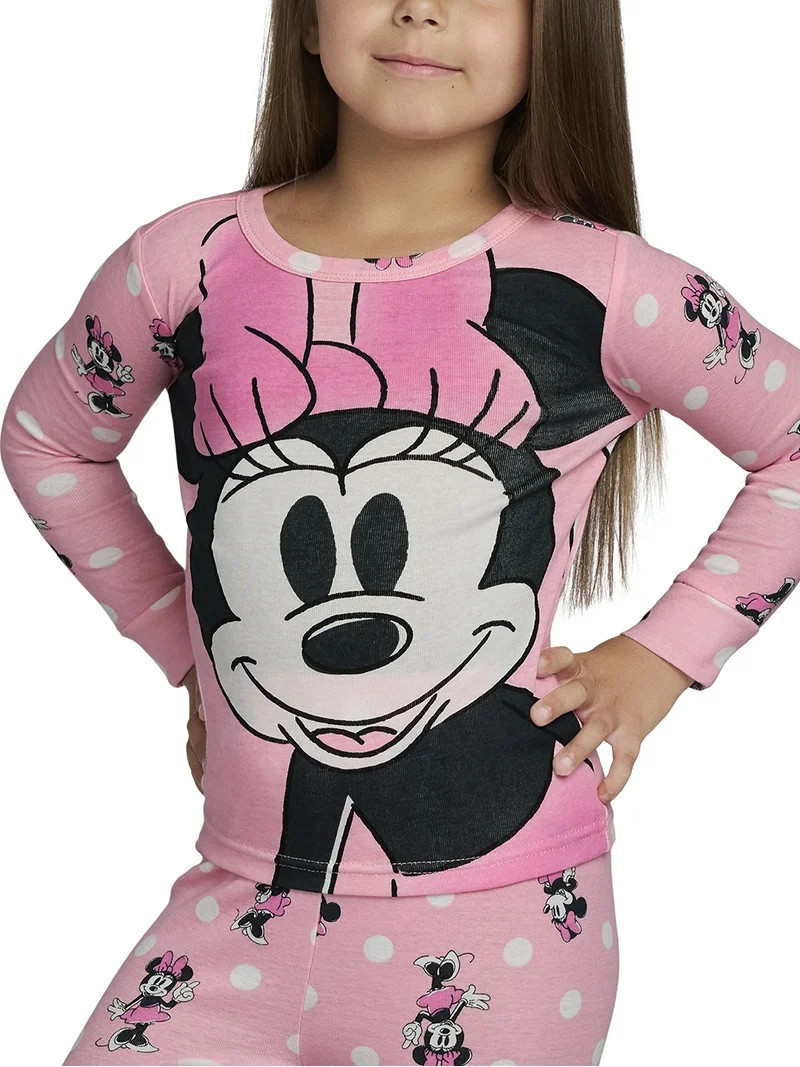 Minnie Mouse Toddler Long Sleeve Top and Pants Pajama Set, 2-Piece, Sizes 12M-5T | Walmart (US)