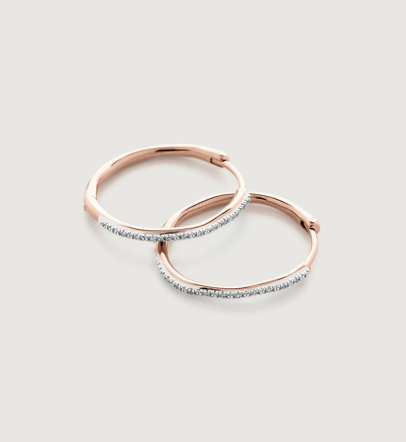 Riva Diamond Medium Hoop Earrings | Monica Vinader (US)