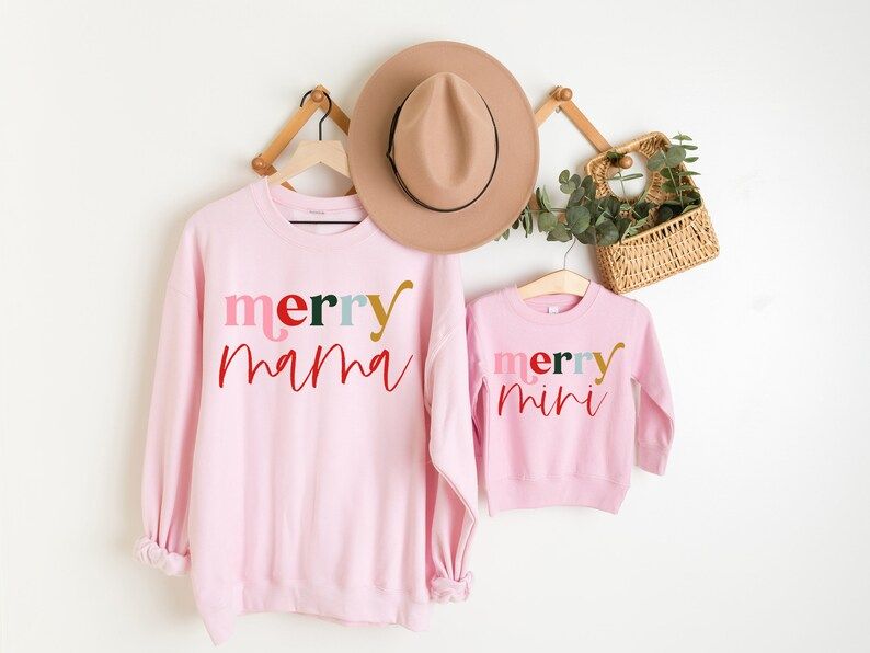 Matching Mama | Mini Retro Merry Mama Christmas Sweatshirts | Etsy (US)