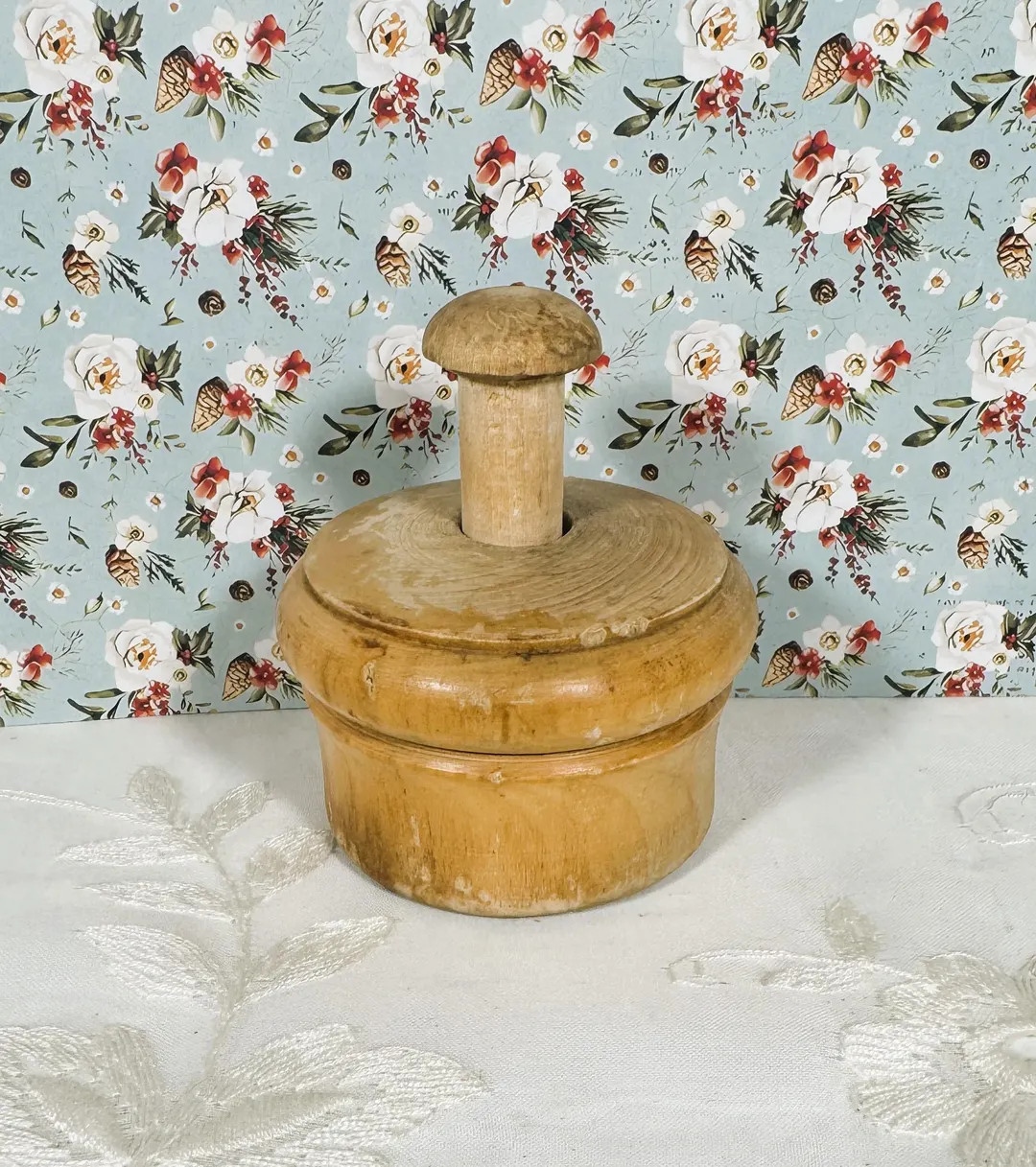 Antique Primitive Round Cow & Wheat Wood plunger BUTTER MOLD PRESS Rustic Farmhouse | Etsy (US)