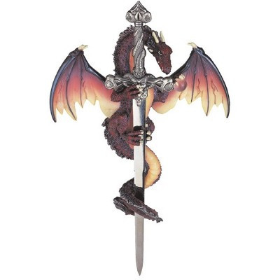 FC Design 11"h Dragon Wall Plaque with Sword Gothic and Medieval Decoration | Target