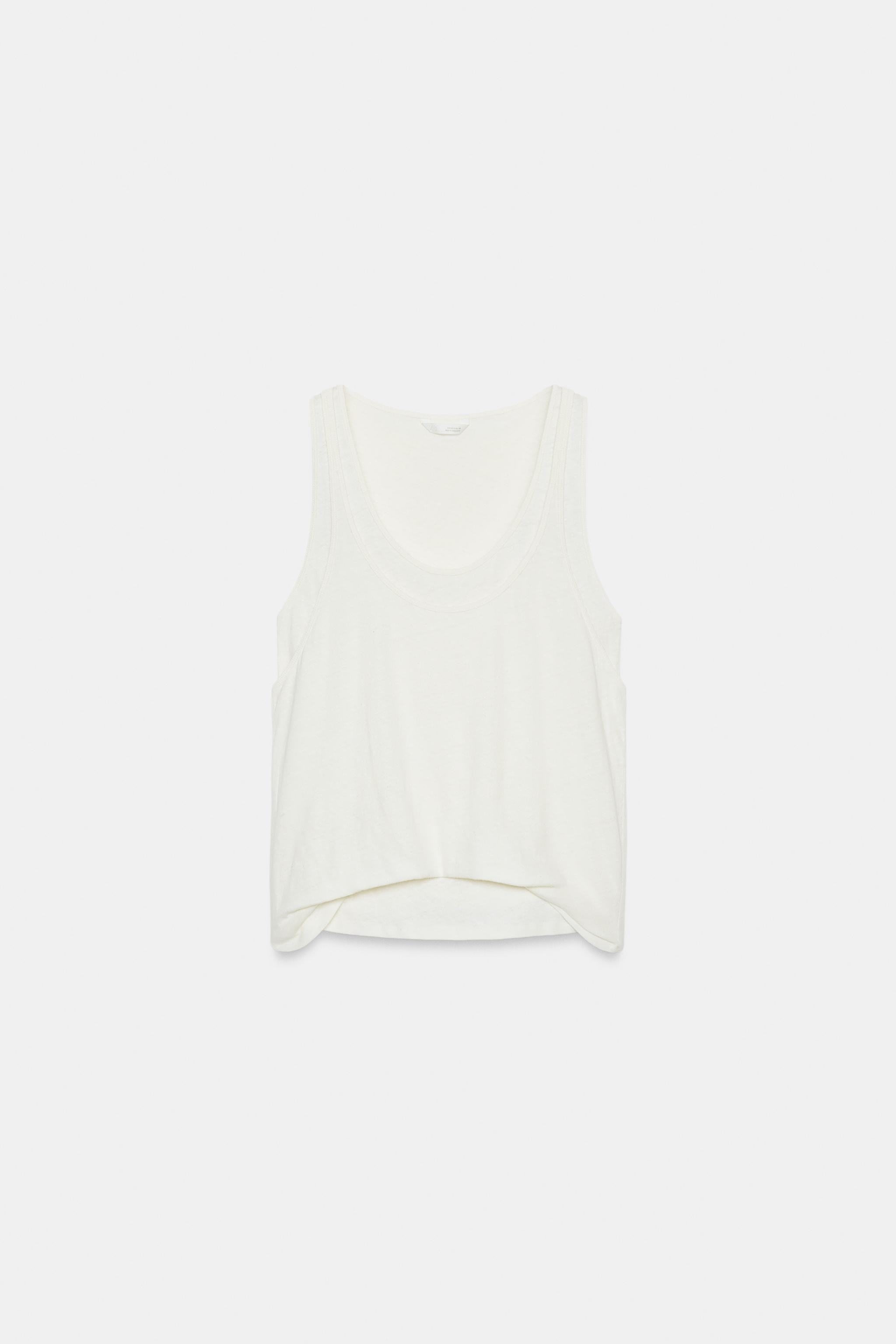 COTTON AND LINEN BLEND TOP | Zara US