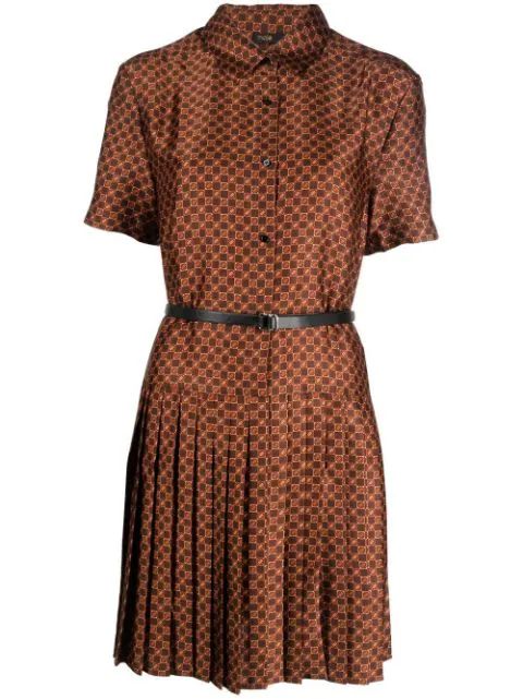 Maje geometric-patterned Print Pleated shirt-dress - Farfetch | Farfetch Global