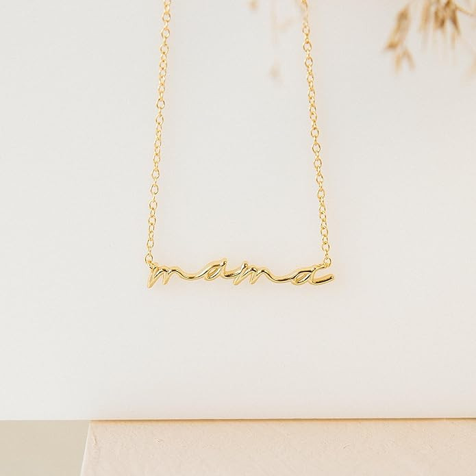 Moodear Mothers Day Gifts Mama Pendant Necklaces for Women - Dainty Small 18K Gold Plated Mom Nec... | Amazon (US)