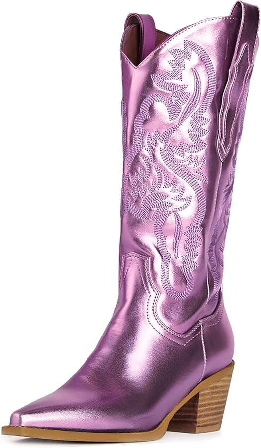 This item:  MUCCCUTE Women's Cowgirl Boots Embroidered Cowboy Boots Chunky Block Heel Western Boo... | Amazon (US)