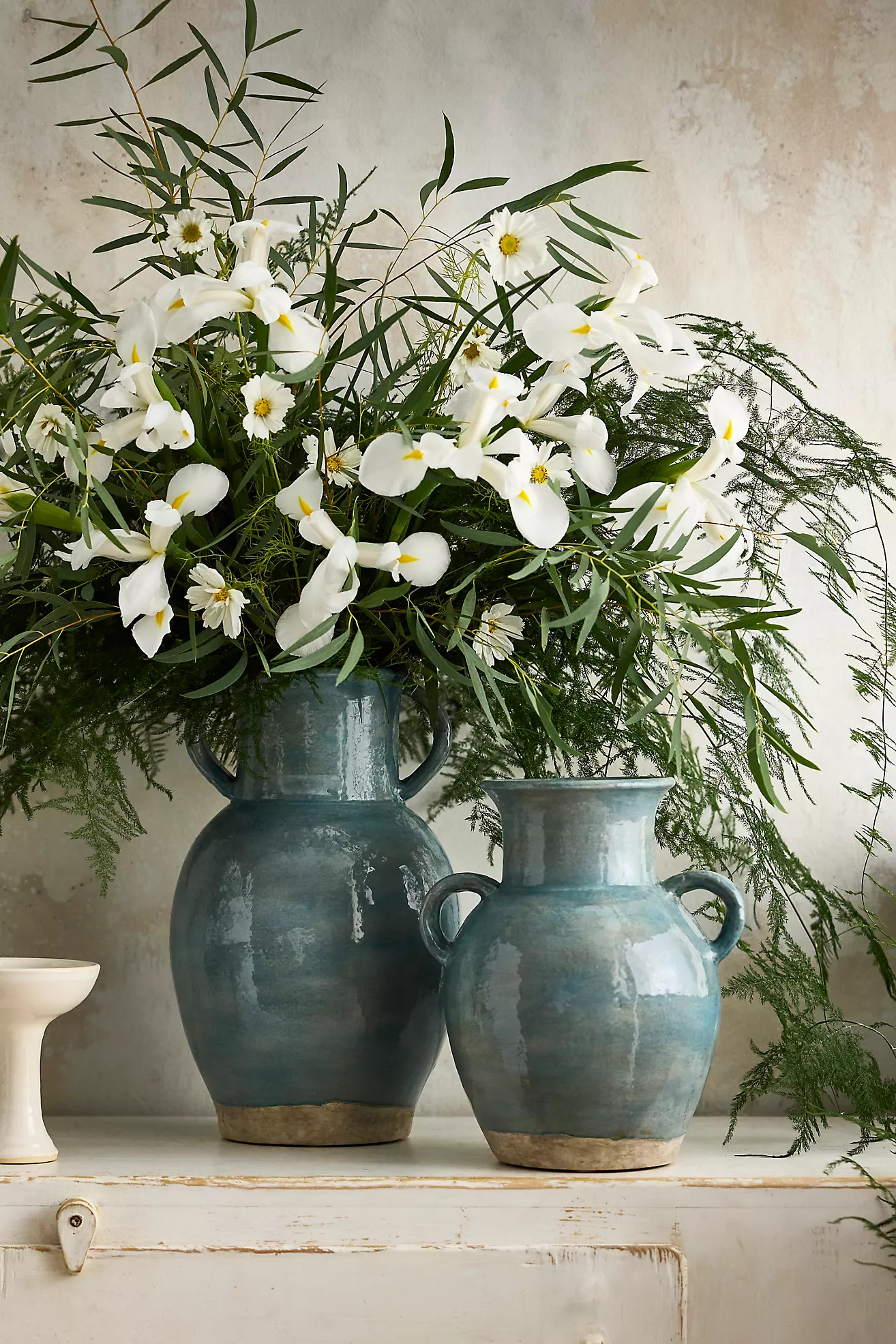 Blue Terracotta Double Handle Vase | Anthropologie (US)