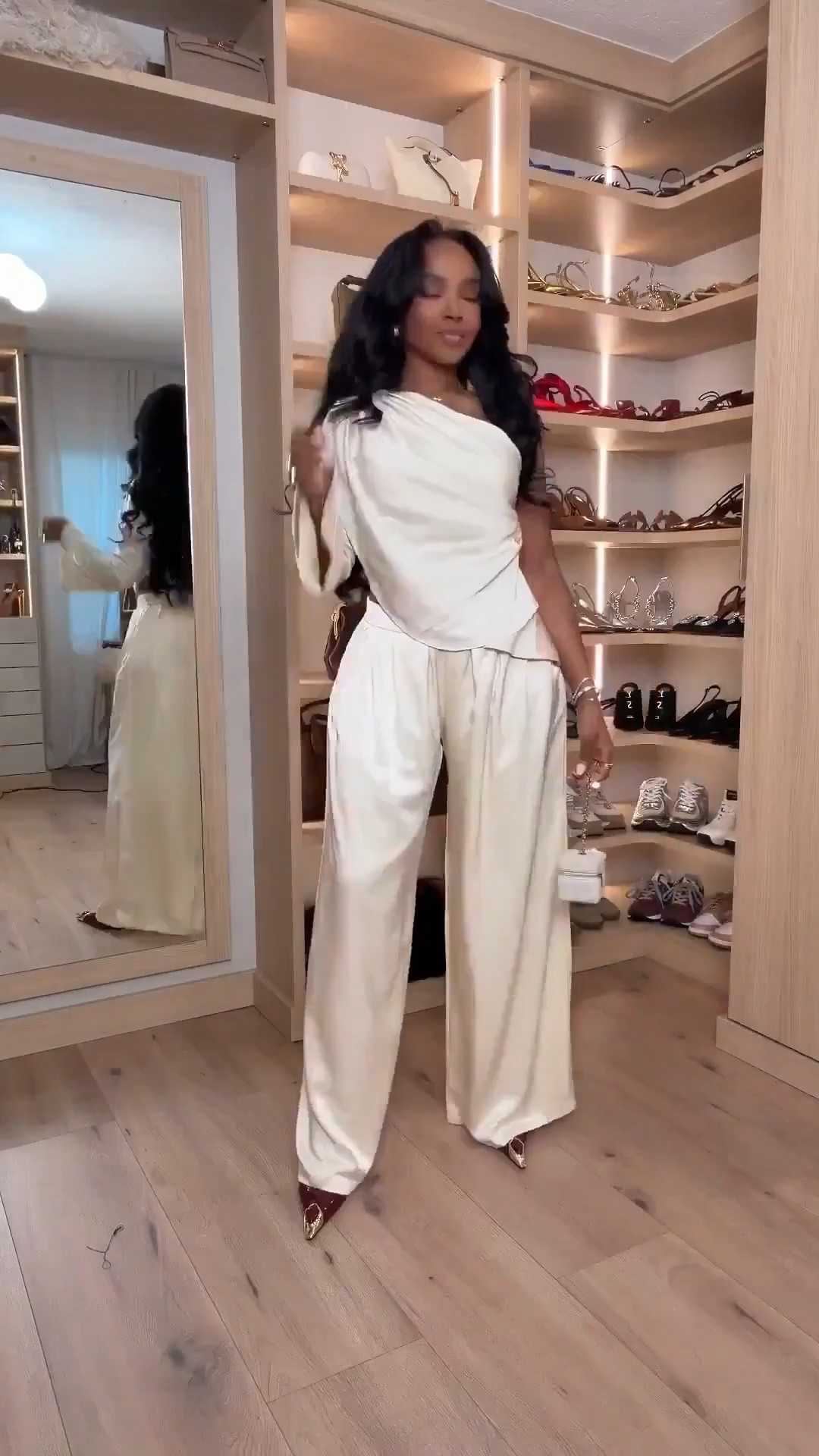 Scroll to shop!! This luxe neutral outfit featuring a draped one-shoulder top paired with wide-leg trousers for a polished monochrome look.

Perfect for dinners, date nights, events, work meetings, or elegant evening looks.



#LTKootd #LTKvlog #LTKMothersDay