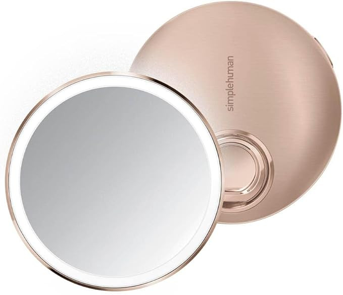 simplehuman Sensor Mirror Compact, 10X Magnification, Rose Gold Stainless Steel | Amazon (US)
