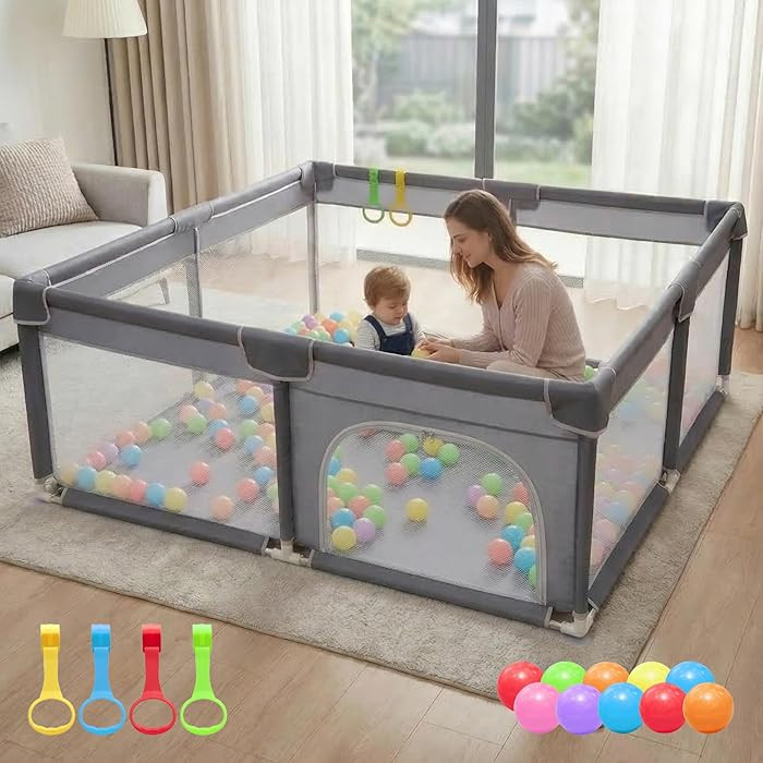 Orian Baby Playpen 50x50 Large Play Yard for Babies and Toddlers, Indoor Outdoor Playpen, Sturdy ... | Amazon (US)