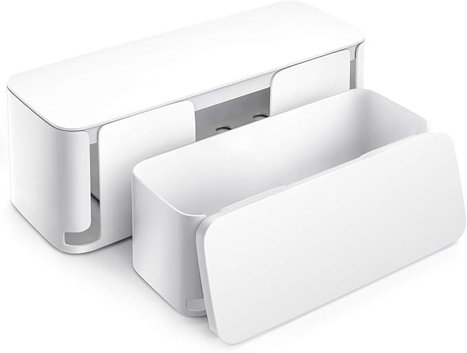 Cable Management Box, 2 Pack Cable Organizer Box, Large and Medium Size Cord Box, Cord Hider Box ... | Amazon (US)