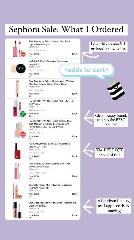 What I ordered from the Sephora sale! These products are all SO highly recommended , with a focus on clean beauty! Perfect makeup shades for spring! - Sephora makeup - spring makeup - new makeup 

#LTKfindsunder100 #LTKxSephora #LTKbeauty