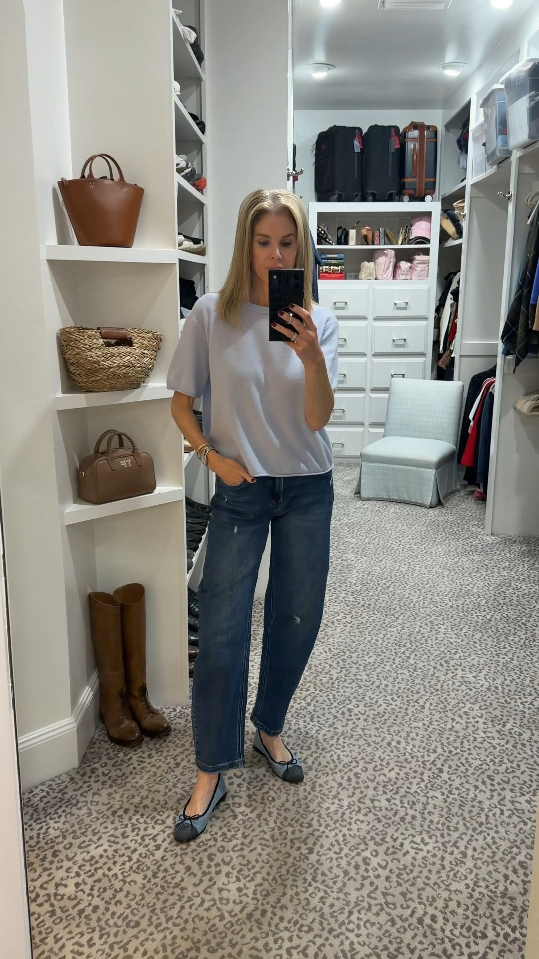 Casual outfit for running errands. Cashmere top - size S 
Jeans fit TTS 

#LTKootd #LTKOver40 #LTKFindsUnder100