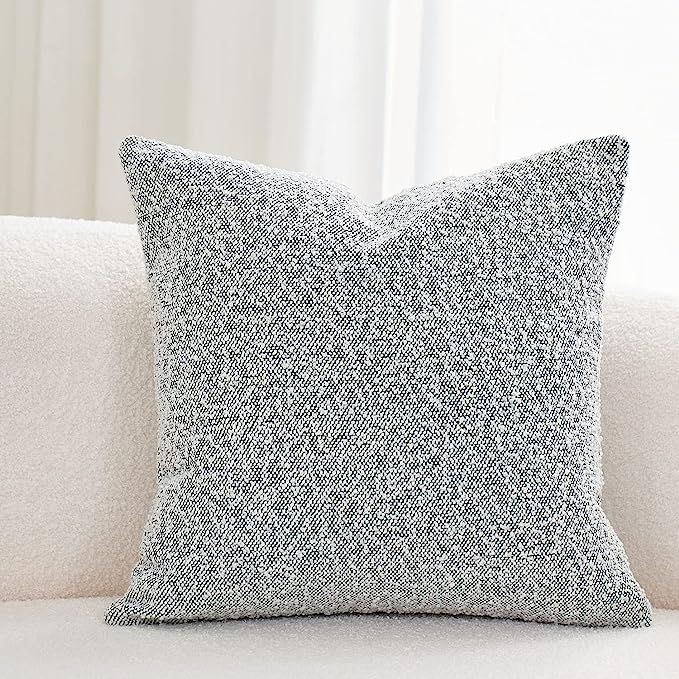 DOMVITUS Luxury Decorative Throw Pillow Cover 18 x 18 Inch Textured Boucle Square Sofa Couch Pill... | Amazon (US)