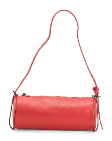 Leather Quinn Barrel Shoulder Bag | TJ Maxx