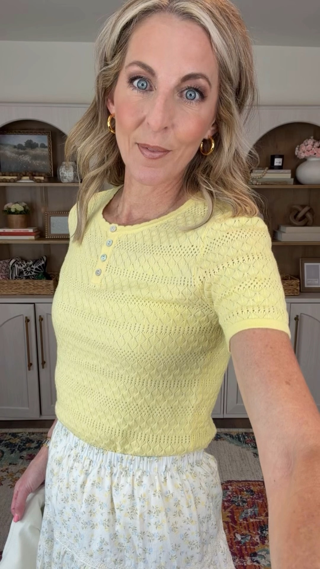 This under $20 women’s tiered ruffle skirt brings a fresh feminine touch to your wardrobe with its texture fabric and delegate lace tram wearing a size extra small. It is lined paired with this $10. Pointella top - also Walmart  