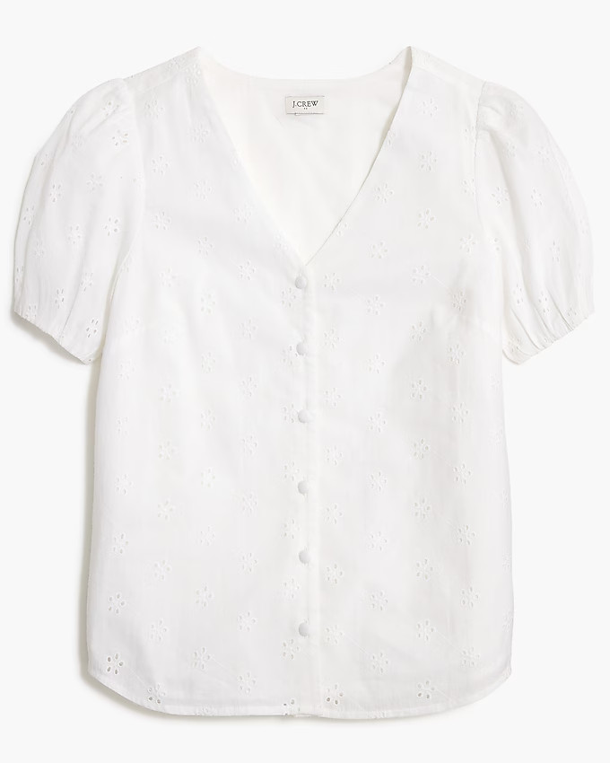 Eyelet button-front shirt | J.Crew Factory