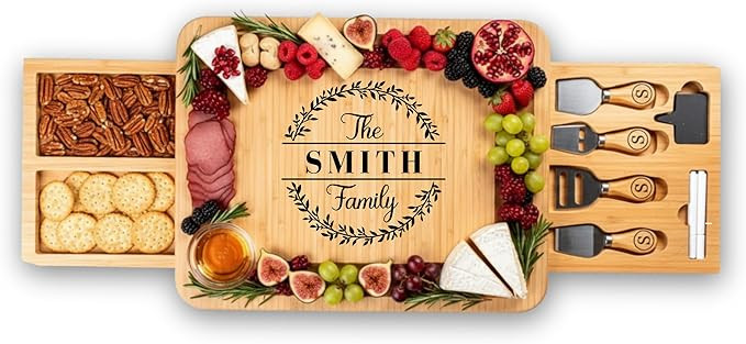Personalized Charcuterie Boards Gift Set, Custom Engraved Cheese Board, Christmas Gifts for Mom W... | Amazon (US)
