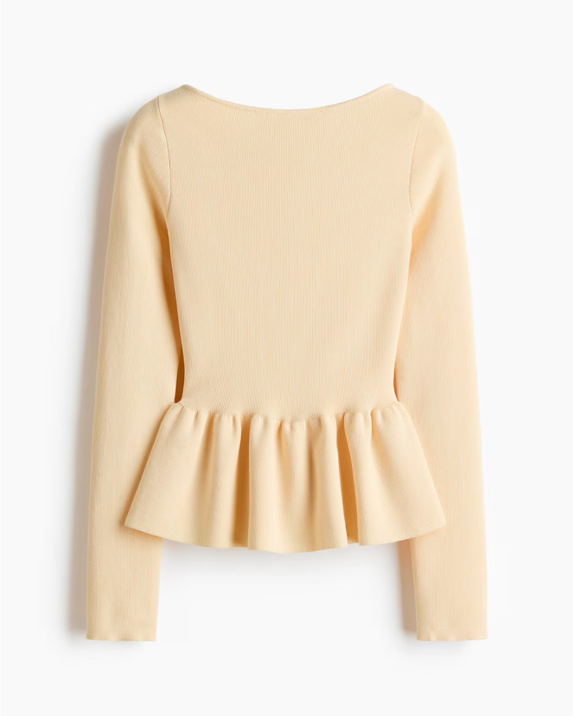 Butter yellow ruffle hem sweater 

#LTKSeasonal #LTKFindsUnder50