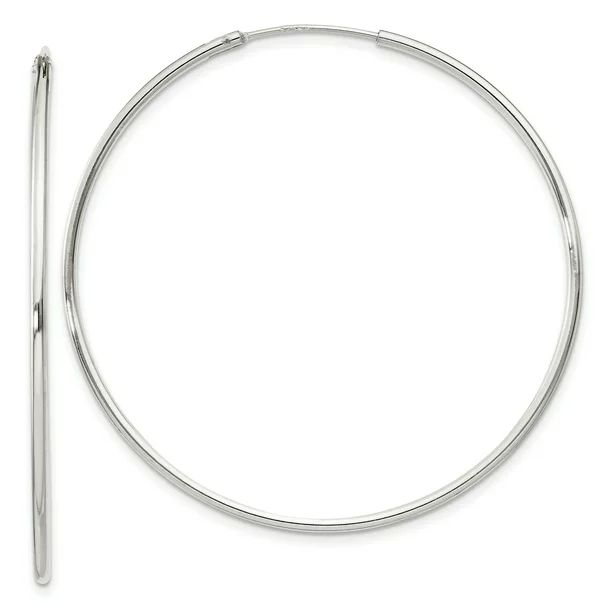 Sterling Silver 1.30mm Endless Hoop Earrings (1.7IN Diameter ) - Walmart.com | Walmart (US)