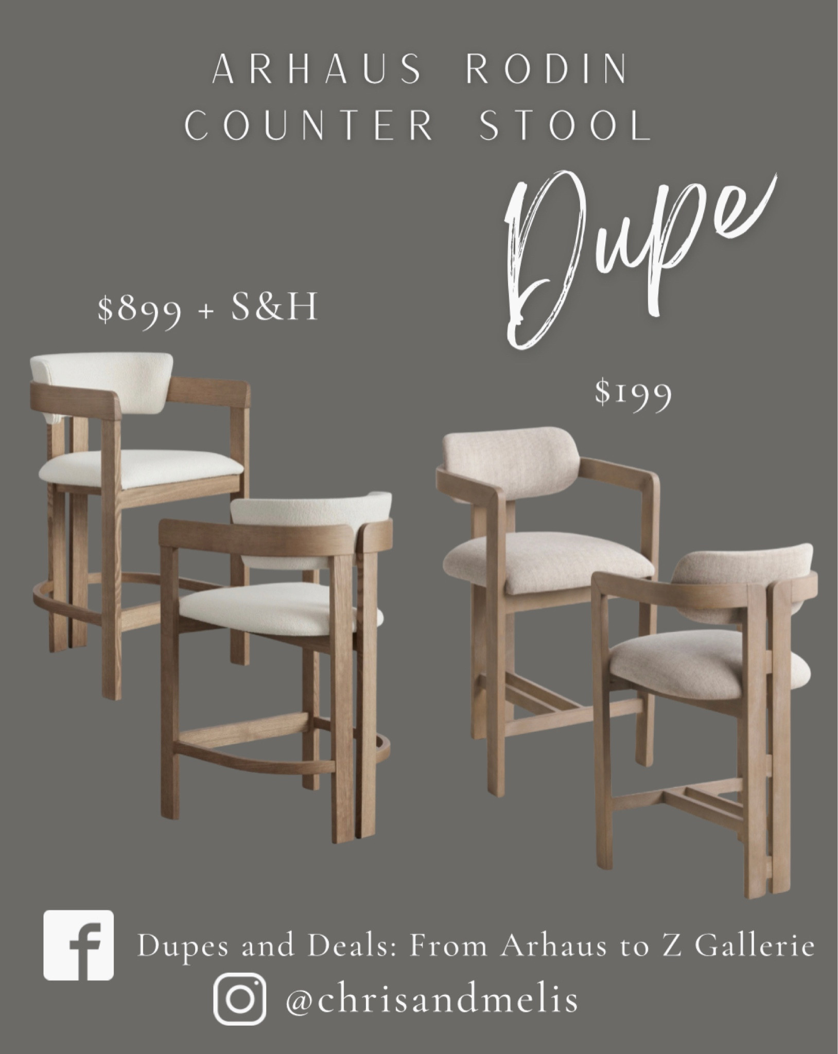 Arhaus Rodin Counter Stool dupe for less than a quarter of the price and free shipping! 

#LTKhome #LTKsalealert