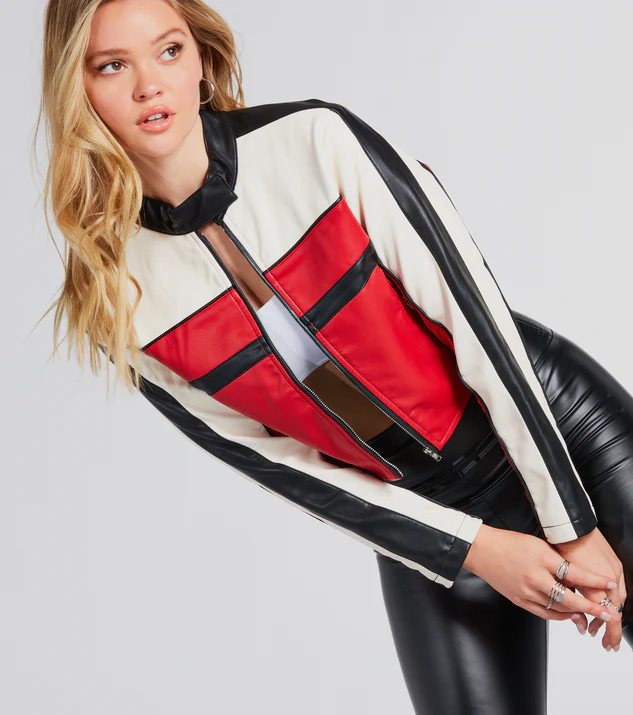 Ride In Style Faux Leather Moto Crop Jacket | Windsor Stores