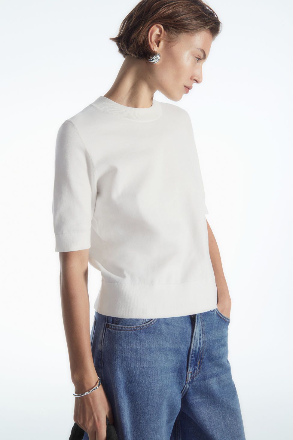 SHORT-SLEEVE KNITTED T-SHIRT | COS (US)