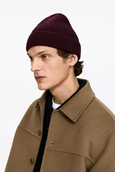 Woll-Beanie – Weinrot – Herren – ARKET DE | Arket EU