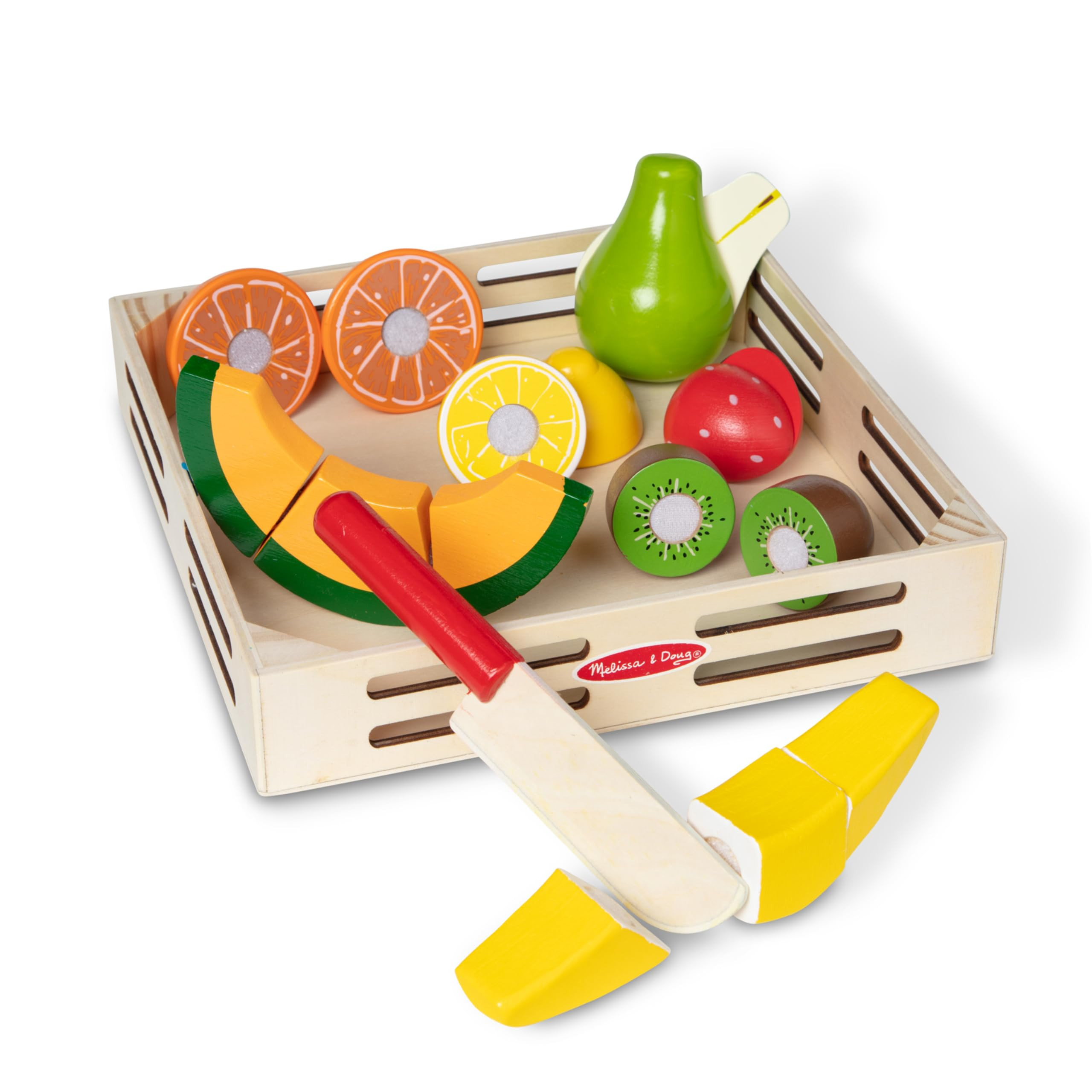 Melissa & Doug Wooden Cutting Fruit Toy Food Set & Pretend Play Kitchen Accessories, Preschool Le... | Amazon (US)