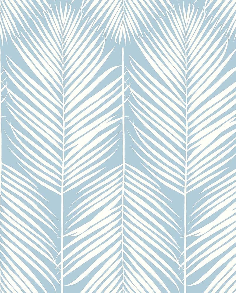 NextWall Palm Silhouette Coastal Peel and Stick Wallpaper (Hampton Blue) | Amazon (US)