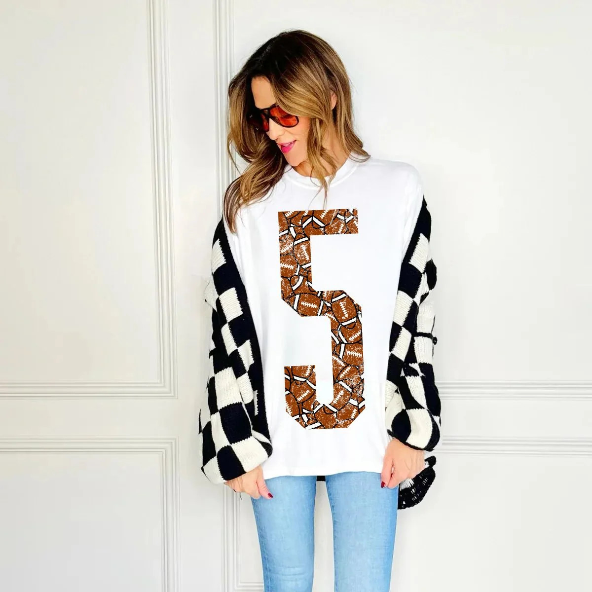 Custom Football Number Tee | Poppy & Pine