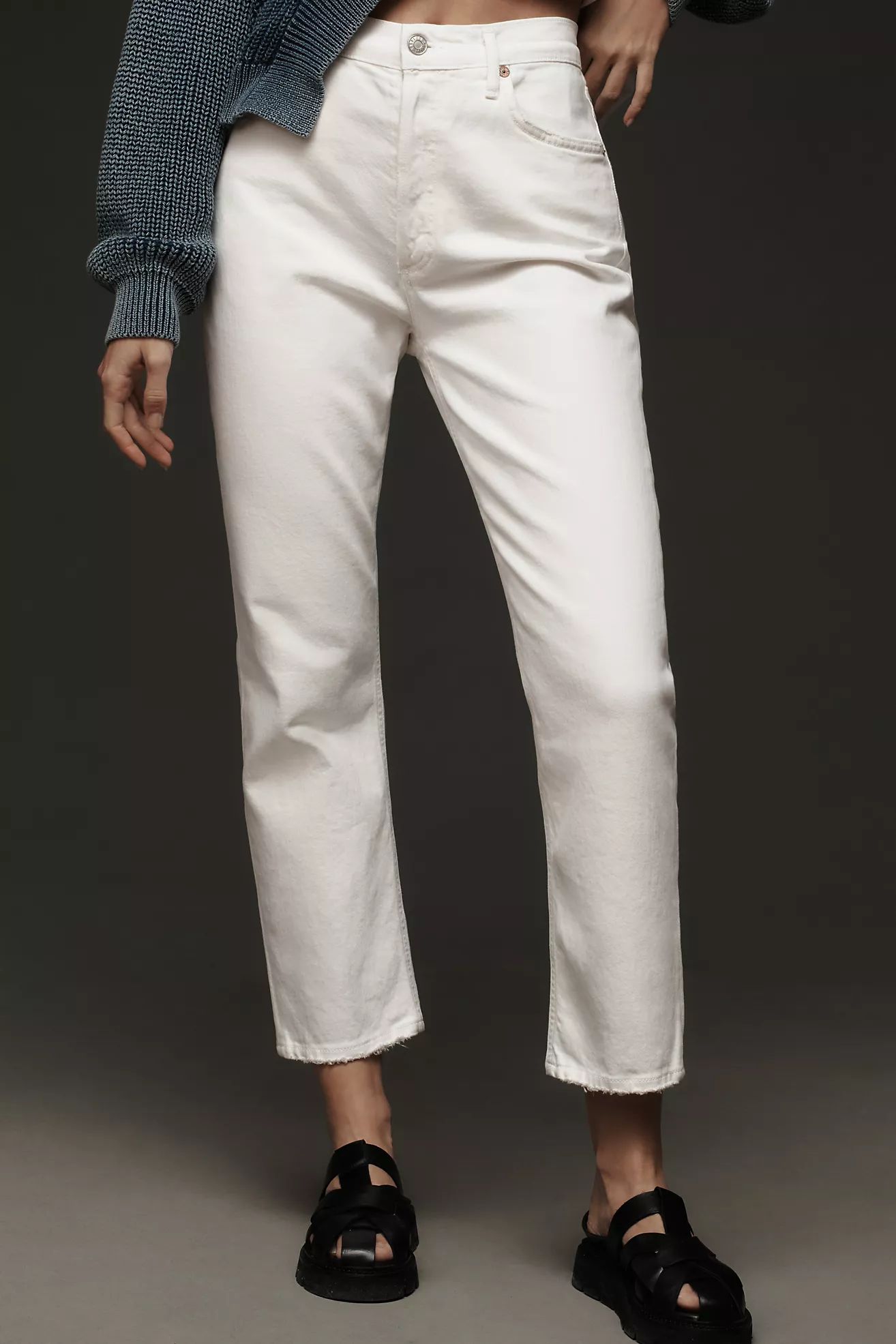 AGOLDE Riley Crop High-Rise Straight Jeans | Anthropologie (US)