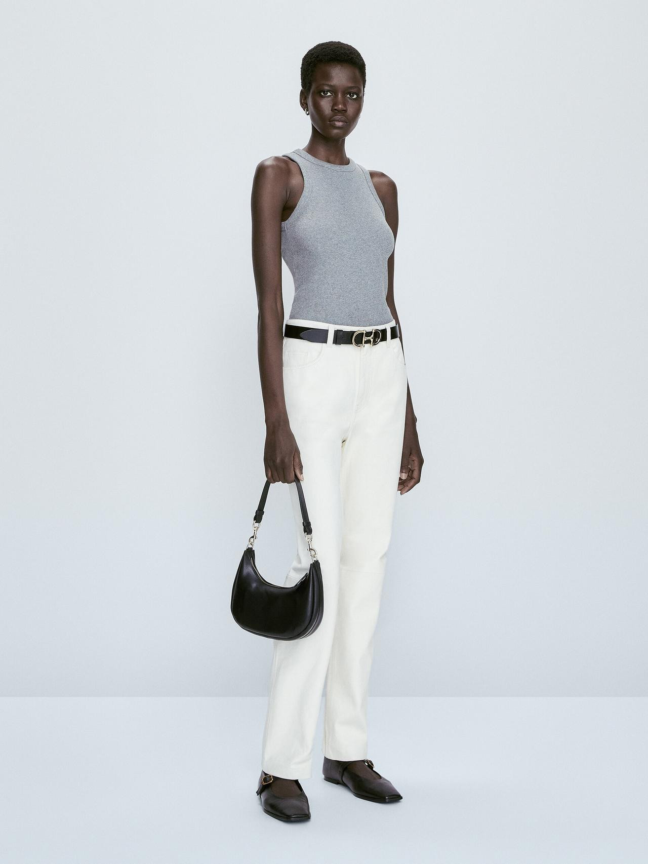 Ribbed halter top | Massimo Dutti UK