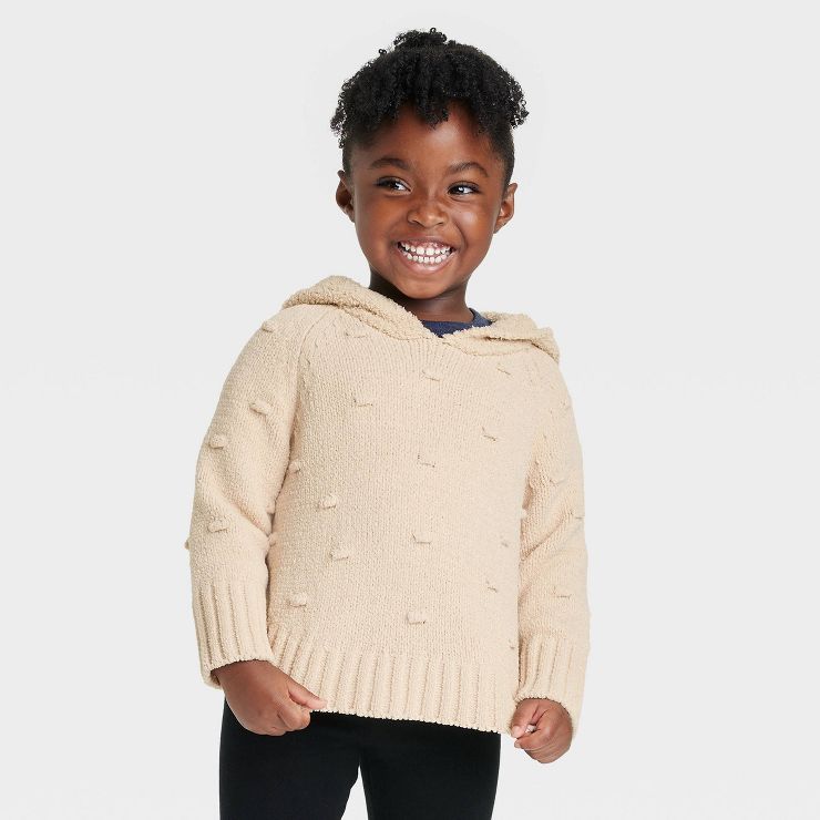 Toddler Girls' Hooded Bear Pullover Sweater - Cat & Jack™ Brown | Target