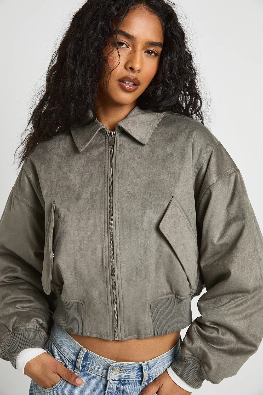 Faux Suede Bomber Jacket | Boohoo.com (UK & IE)
