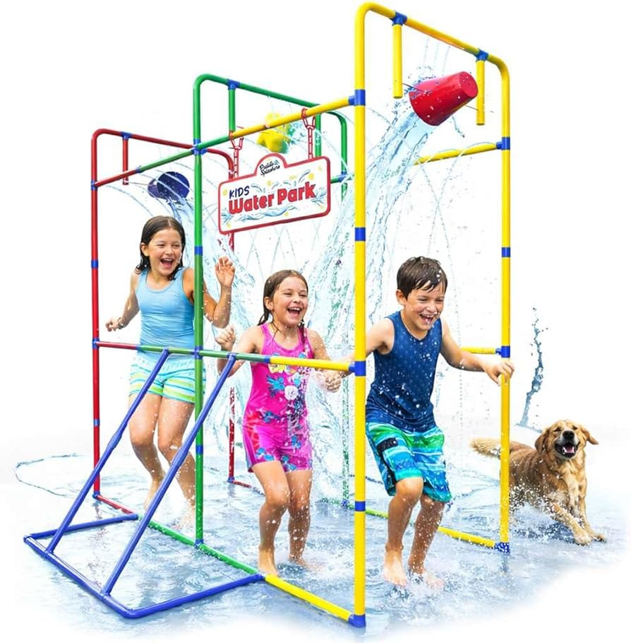 Backyard Waterpark with Splash Wheel, Dump Buckets for Kids Outdoor Water Play | Amazon (US)