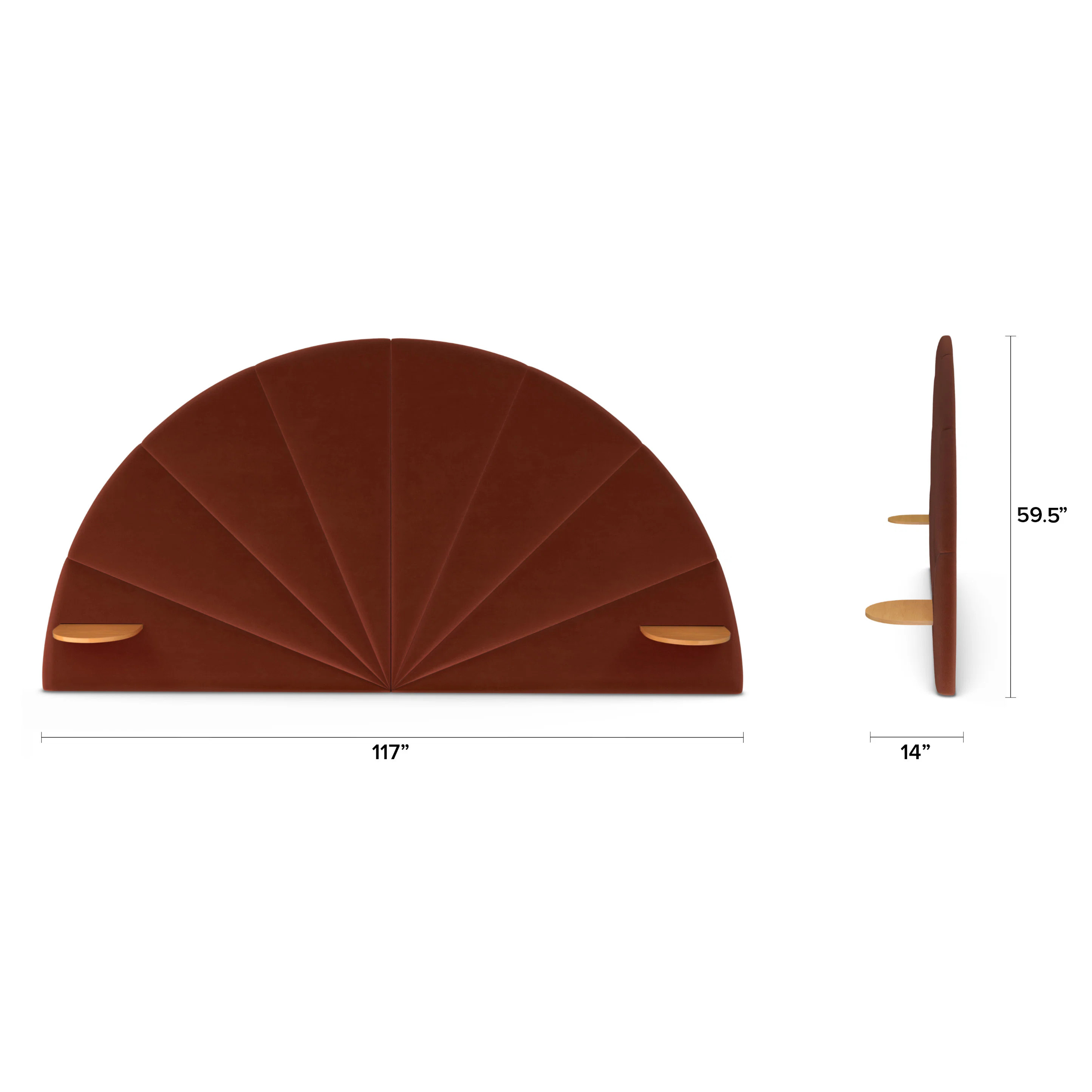 Almelo King Velvet Headboard - Hale Rust | Article