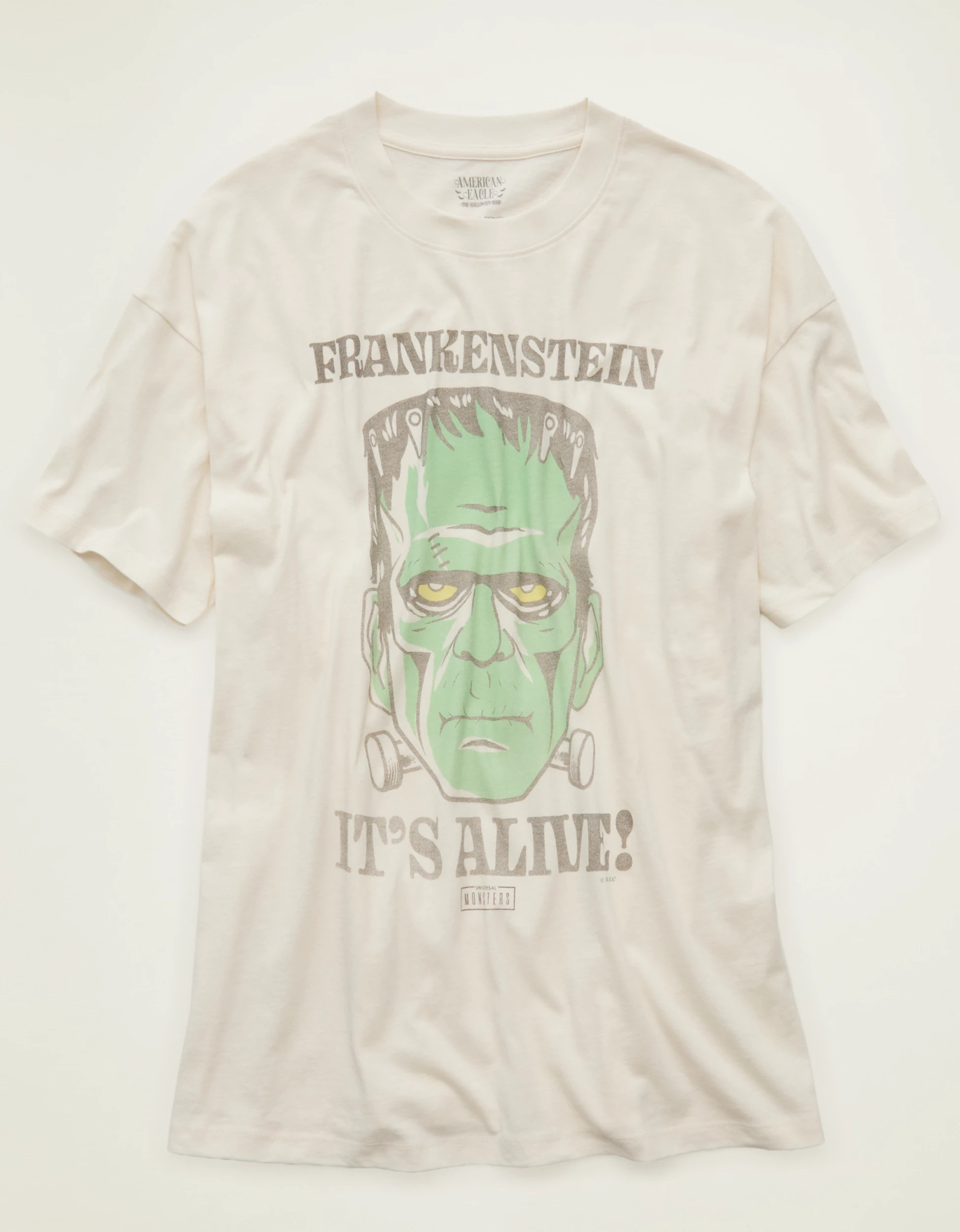 AE Oversized Frankenstein Halloween Graphic T-Shirt | American Eagle Outfitters (US & CA)