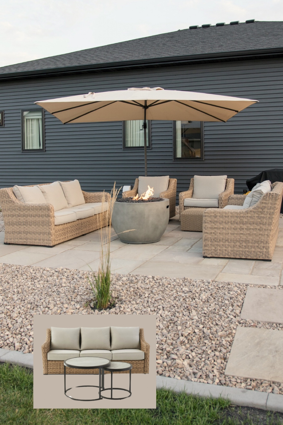 Our patio sofa is back in stock and still on sale!

#LTKhome #LTKsalealert #LTKstyletip