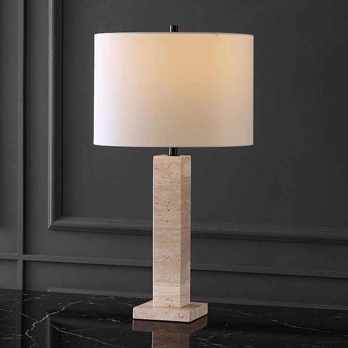 SAFAVIEH Couture Collection Hannabeth Travertine/Black 27-inch Dimmable Table Lamp for Bedroom Li... | Amazon (US)