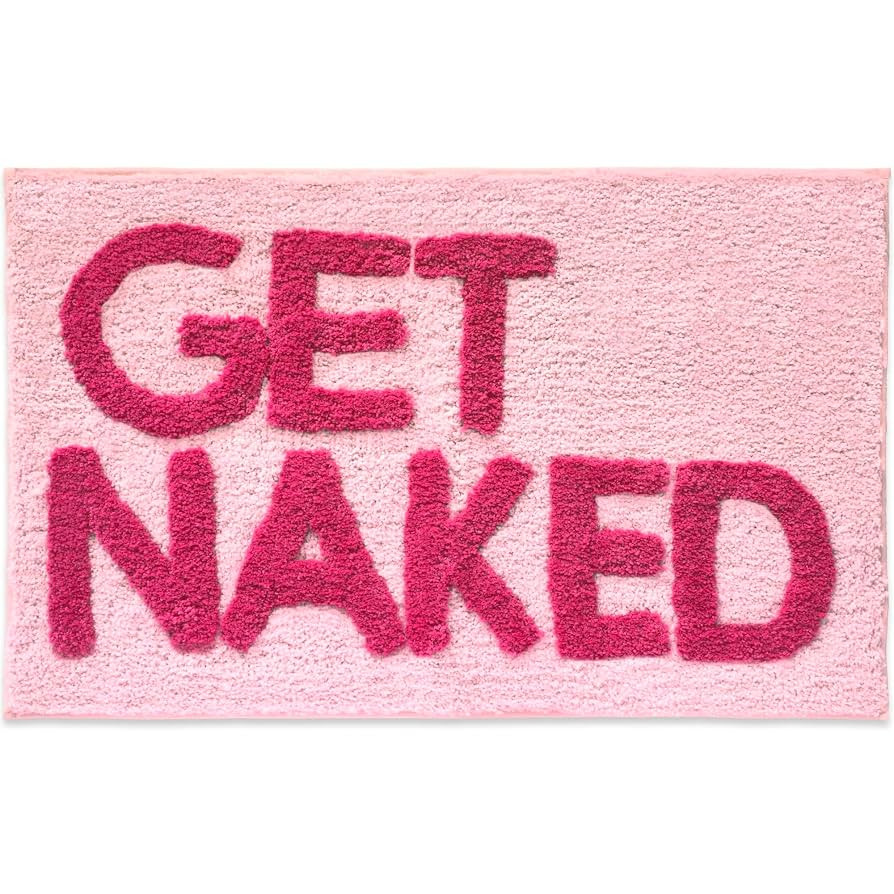 New Mungo Get Naked Bath Mat Pink - Hot Pink Bathroom Rug, 31" x 20" | Amazon (US)