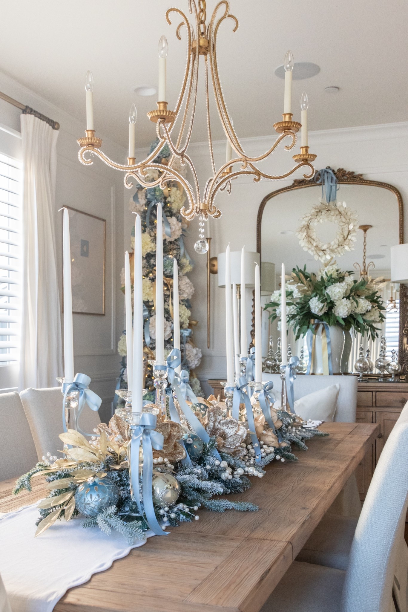 Shop my Christmas dining room here💙 holiday, seasonal home, decor, decorations, blue and white, entertaining, winter, flowers, tablescape

#LTKHome #LTKSaleAlert #LTKSeasonal