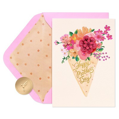 PAPYRUS Floral Mother's Day Card for Mom, A Bouquet of Wishes, Includes Premium Lined Envelope and Hummingbird Seal | Target