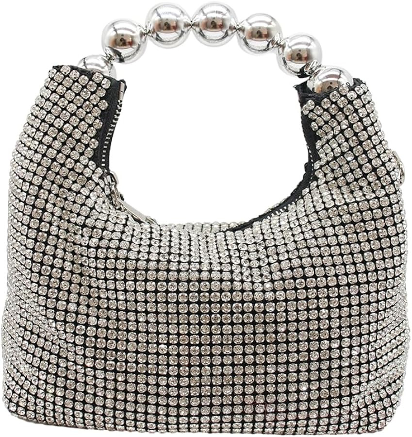 UMREN Bling Full Glitter Knotted Handbag for Women Crystal Rhinestone Hobo Dumpling Bag Diamond E... | Amazon (US)
