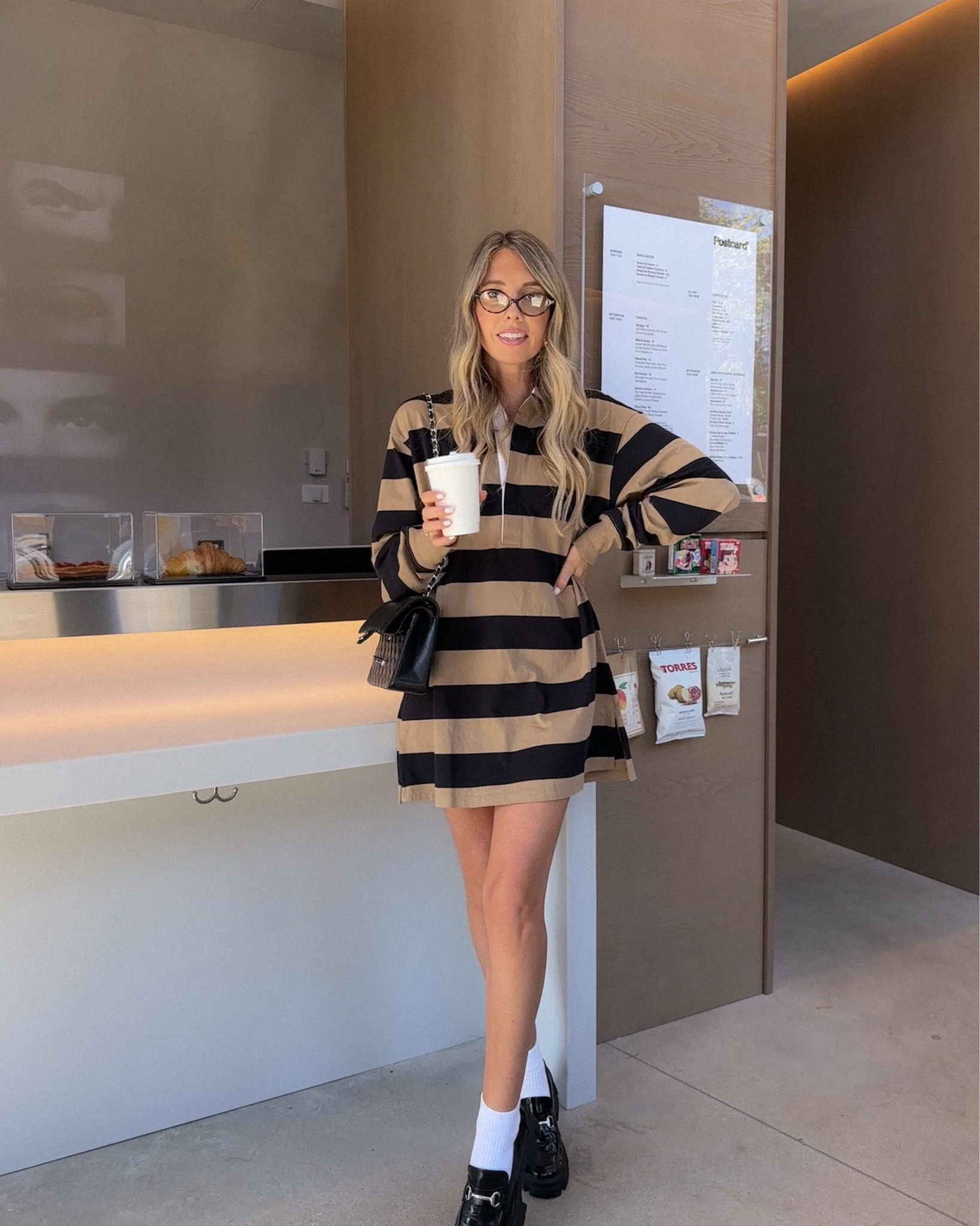 Fall outfit inspo, stripes, loafer outfit, coffee shop outfit , wearing size xs 

#LTKShoeCrush #LTKSeasonal #LTKStyleTip